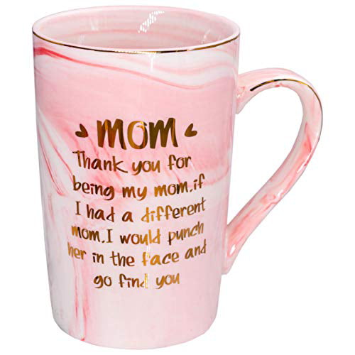Cute Funny Mom Quote Coffee Mug Pink Floral Cup Birthday Mothers Day Gift 