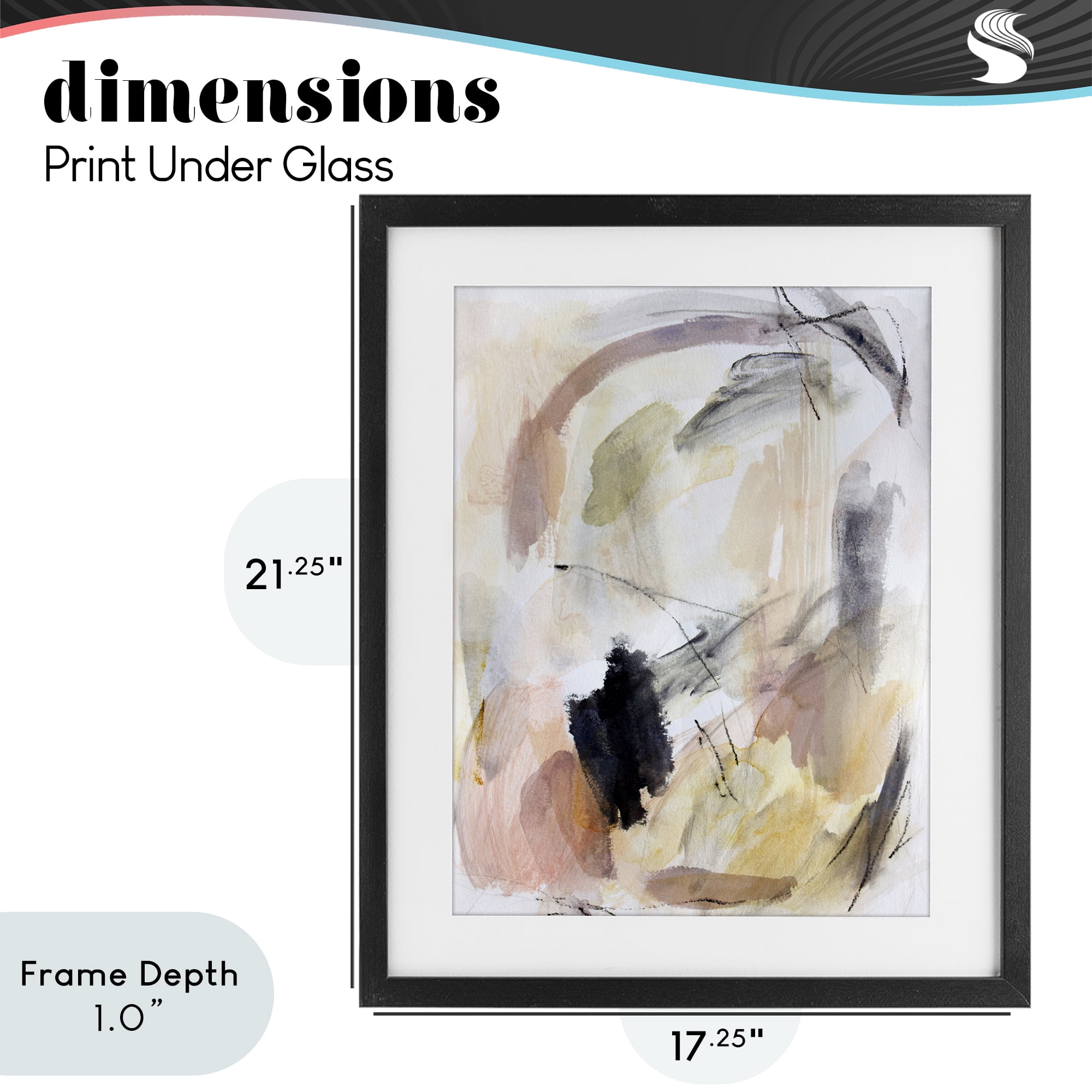 Stupell Industries Chaotic Sketches Paint Strokes Black Framed Print Under Glass, design by Hope Bainbridge