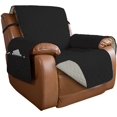 thumbnail image 1 of Housse de Sofa Inclinable Surdimensionnée Matelassée Réversible, Protecteur de Meuble Résistant à l'Eau, Housse de Canapé Lavable avec Sangles Élastiques pour Enfants, Chiens, Animaux (Fauteuil Inclinable Surdimensionné, Noir/beige), 1 of 7
