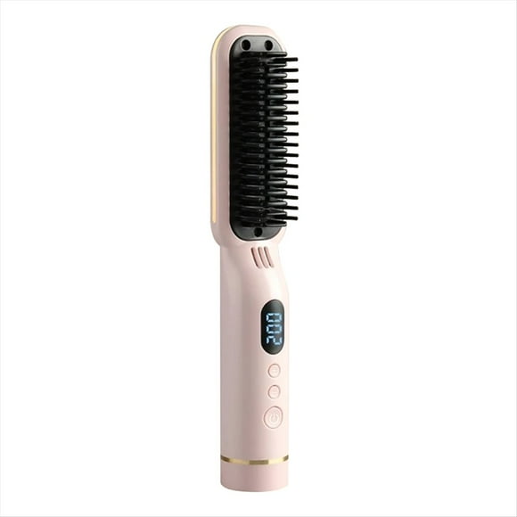 Peine Alisador Inalámbrico para Cabello Húmedo y Seco, con Control de Temperatura, Anticalor, para el Cuidado y Peinado del Cabello, Portátil, C