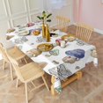 thumbnail image 3 of Colorful Mushroom Cartoon White Pattern Rectangle Tablecloth 60"x102",Waterproof Polyester Rectangle Table Cloth, Wipeable Spillproof Polyester Tablecloth for Dining, Camping, Indoor and Outdoor, 3 of 6