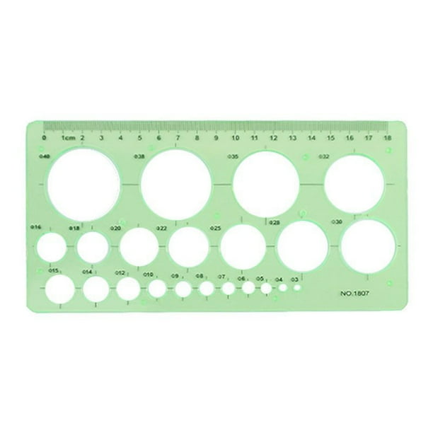 Round Circle Drawing Template Measuring Ruler Clear Plastic All Purpose ...