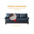 thumbnail image 4 of 2 Piece Living Room Sofa Set, PU Leather Chesterfield Sofa Loveseat+3 Seater Sofa Couch with Hidden Storage and Wooden Legs, Modern Sectional Sofa Set for Apartment Office, Navy Blue, 4 of 8