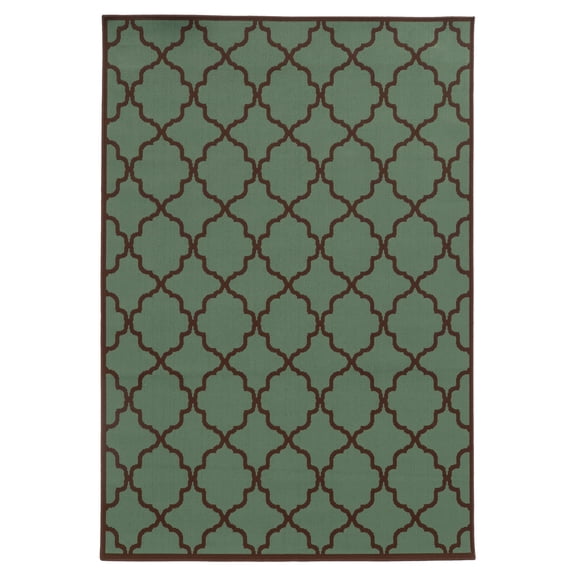 Moretti Origin Indoor/Outdoor Area Rug 4770A Outdoor Grey Diamonds Quatrefoil 8' 6" x 13' Rectangle