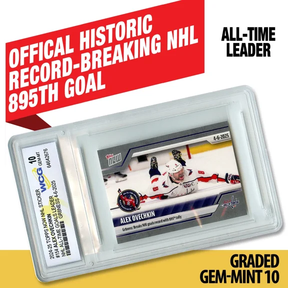 2025 Topps Now NHL ALEX OVECHEKIN All-Time Goal Leader Card #154 Graded Gem Mint 10