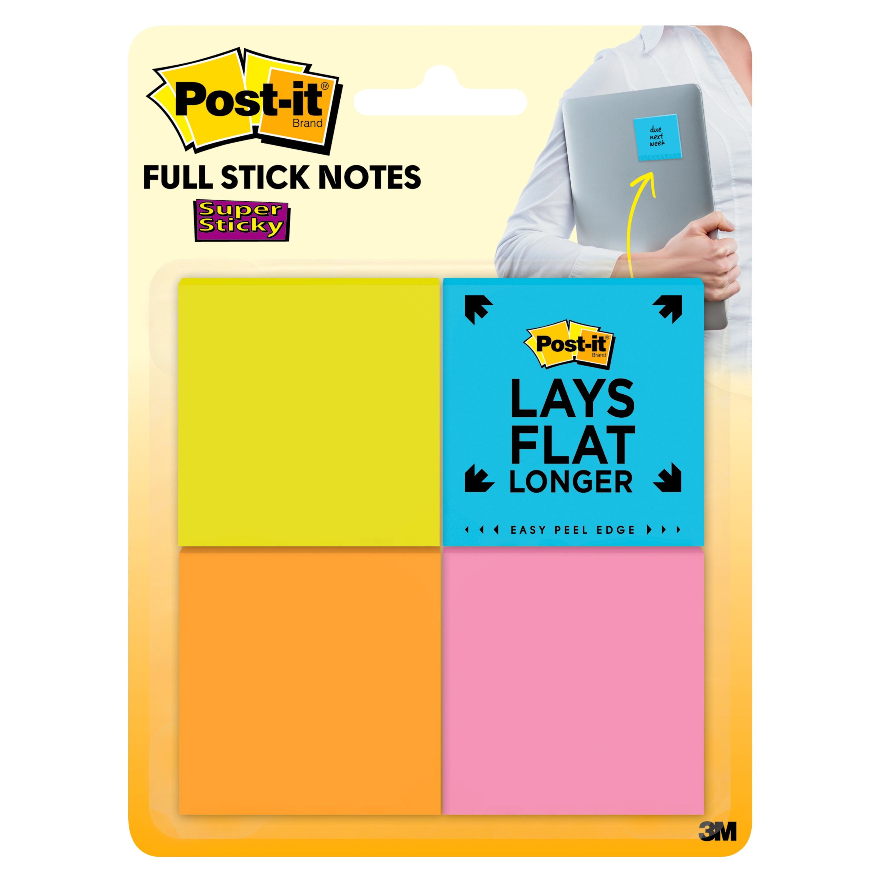 Postit Notes Super Sticky Full Adhesive Notes, 2 x 2, Assorted Rio de