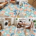 thumbnail image 5 of Coastal Area Rugs 4'x6', Washable Small Throw Rugs for Office Bathroom, Nautical Summer Beach Coral Starfish Shell Indoor Outdoor Rug Non-Slip Low Pile Carpet Runner Reversible Floor Mats, 5 of 8