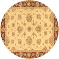 thumbnail image 1 of Ahgly Company Indoor Round Oriental Brown Traditional Area Rugs, 4' Round, 1 of 4