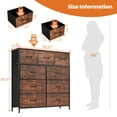 thumbnail image 2 of GIANNA 9 Drawers Dresser, Fabric Drawer Cabinet for Home Office, Rustic Brown, 2 of 6