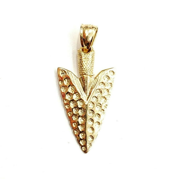 New 14k yellow Gold solid 3D Arrowhead Pendant charm gift fine jewelry 4.5g