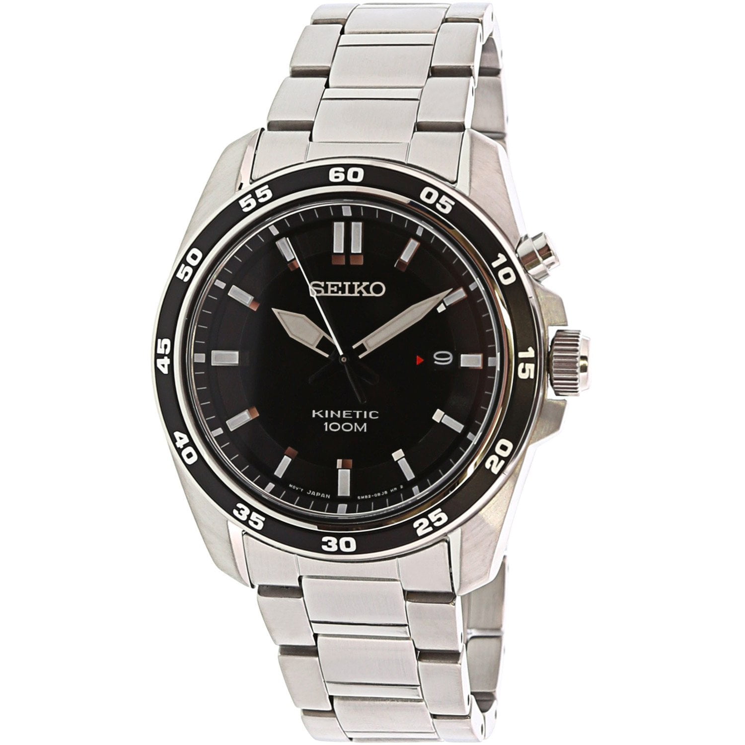 seiko kinetic black and gold