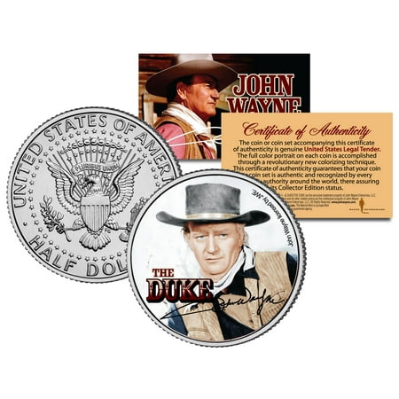 - JOHN WAYNE - THE DUKE * Red River * JFK Kennedy Half Dollar US Coin * LICENSED *