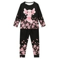 thumbnail image 2 of Suhoaziia Kid Pajamas Set Boys Jogger Indoor Long Sleeve Print Graphic Shirt Pants Bottoms with Pocket Home Life for Family Gift Sakura Axolotl Athletic Tracksuit 11-12 Years, 2 of 5