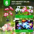 thumbnail image 2 of Luces solares para jardín WDTPro, 24 lirios florecientes, 7 colores, paquete de 6, 2 of 7