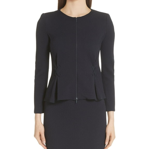 Armani Womens Zip Blazer Jacket, Blue, 42