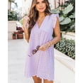 thumbnail image 6 of QWZNDZGR 2022 New Mid-Length Dress Lace Jacquard Hollow-Out Pocket Lining Shorts V-Neck Large Dress, 6 of 8