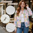 thumbnail image 6 of DISNIMO Floral Printed Jackets for Women Trendy Sweatshirts Long Sleeve Outwear Fall Winter Clothes, S, 6 of 7
