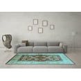 thumbnail image 3 of Ahgly Company Indoor Square Oriental Light Blue Industrial Area Rugs, 4' Square, 3 of 4