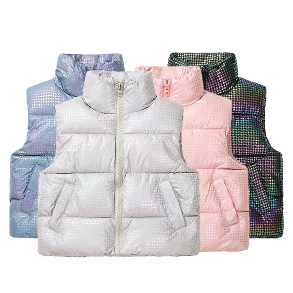 Esaierr Kids Baby Winter down Puffer Vest Jacket for Boys Girls,Little Big Girls Waistcoat Snow Coat Thick Warm High Neck Thermal Casual Padded Sleeveless Jacket Outerwear Jacket for 1-9Y