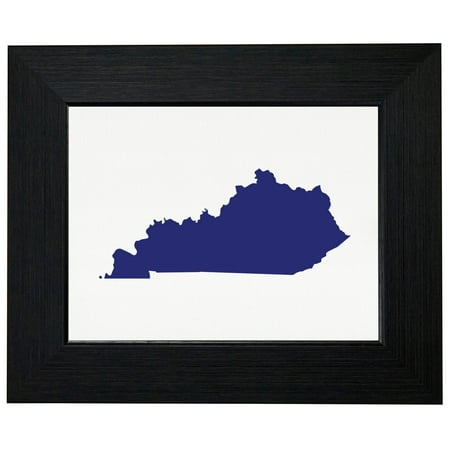 Kentucky Silhouette Kentucky Blue Democratic - Election Silhouette Framed Print Poster Wall or Desk Mount Options ()