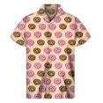 thumbnail image 3 of Camisa con estampado 3D de galletas y donas de chocolate para hombre, camisas hawaianas de verano, blusa hawaiana con solapa de calle, botones, mangas cortas, 3 of 5