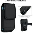 thumbnail image 4 of For Motorola Moto G Power 5G (2024) Pouch Holster Cell Phone Case Universal Vertical Nylon with Clip /Loops Belt Holder Rugged Waist Carrying Cover - Black, 4 of 8