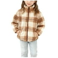 thumbnail image 2 of COM1950s Girls Fleece Jacket, Boys Girls Fall Winter Fleece Long Sleeve Hoodless Jacket Thickened Top, Girls Winter Jacket, Baby Fleece Jacket, Baby Winter Jacket, Fall Jacket for Girls, 2 of 8