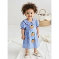 thumbnail image 6 of BemeyourBBs Kids Girls Halloween Dress Pumpkin Embroidery Plaid Short Sleeve Dress, 6 of 8
