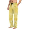 thumbnail image 5 of Men's Pajama Pants with Pockets Sleepwear Lounge Pants Stretch Casual Yellow Colour Marble 11, 5 of 7
