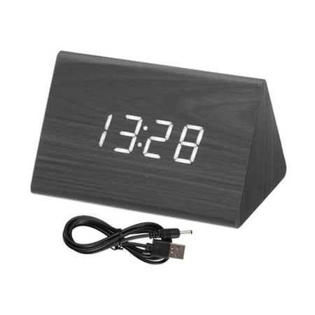 KDJ Wooden Wood Clock New Version LED Alarm Digital Desk Clock Adjustable Brightn - for Home Decor