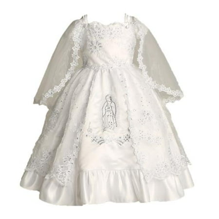 baptism garment dress baby satin organza embroidered angels 12m 2t walmart dialog displays option button additional opens zoom