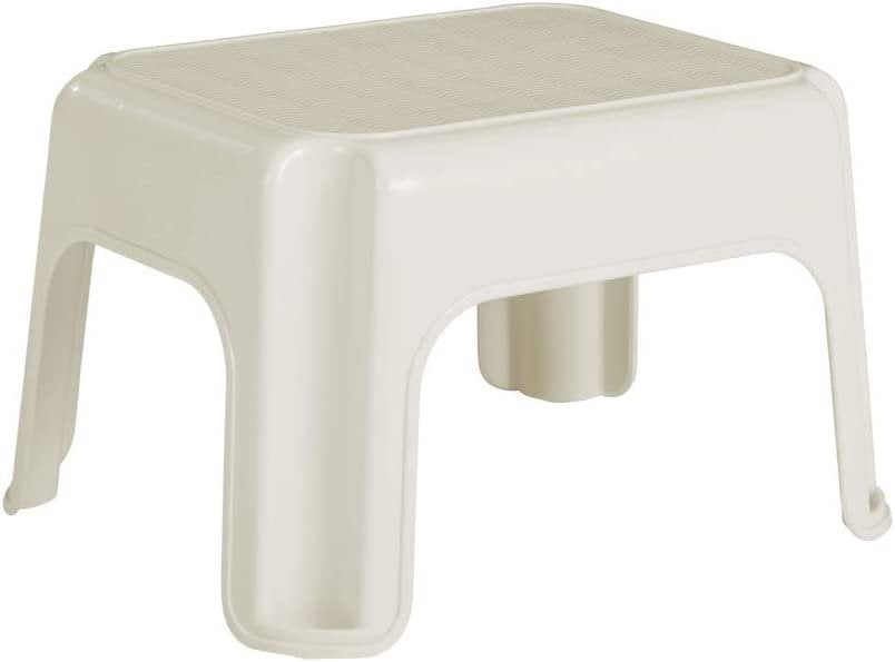 Rubbermaid Roughneck Step Stool, Bisque, Lightweight, Holds up to 300