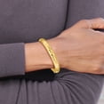 thumbnail image 2 of 14K Solid Yellow Gold 7.90mm Florentine Hinged Bangle Bracelet, 2 of 4