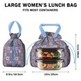 thumbnail image 5 of Boho Bohemia Flower Drawstring Lunch Bag Women - Drawstring Lunch Bag Insulated for Work Office - Stain-Resistant Large Lunchbags for Women with Multi-Pockets, 5 of 6
