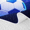 thumbnail image 5 of Manfei Soccer Quilt Full, Sports Full Bedspread Sets, Deep Purple Galaxy, Navy Reversible 3-Piece, 1 Coverlet and 2 Pillowcases, 5 of 7