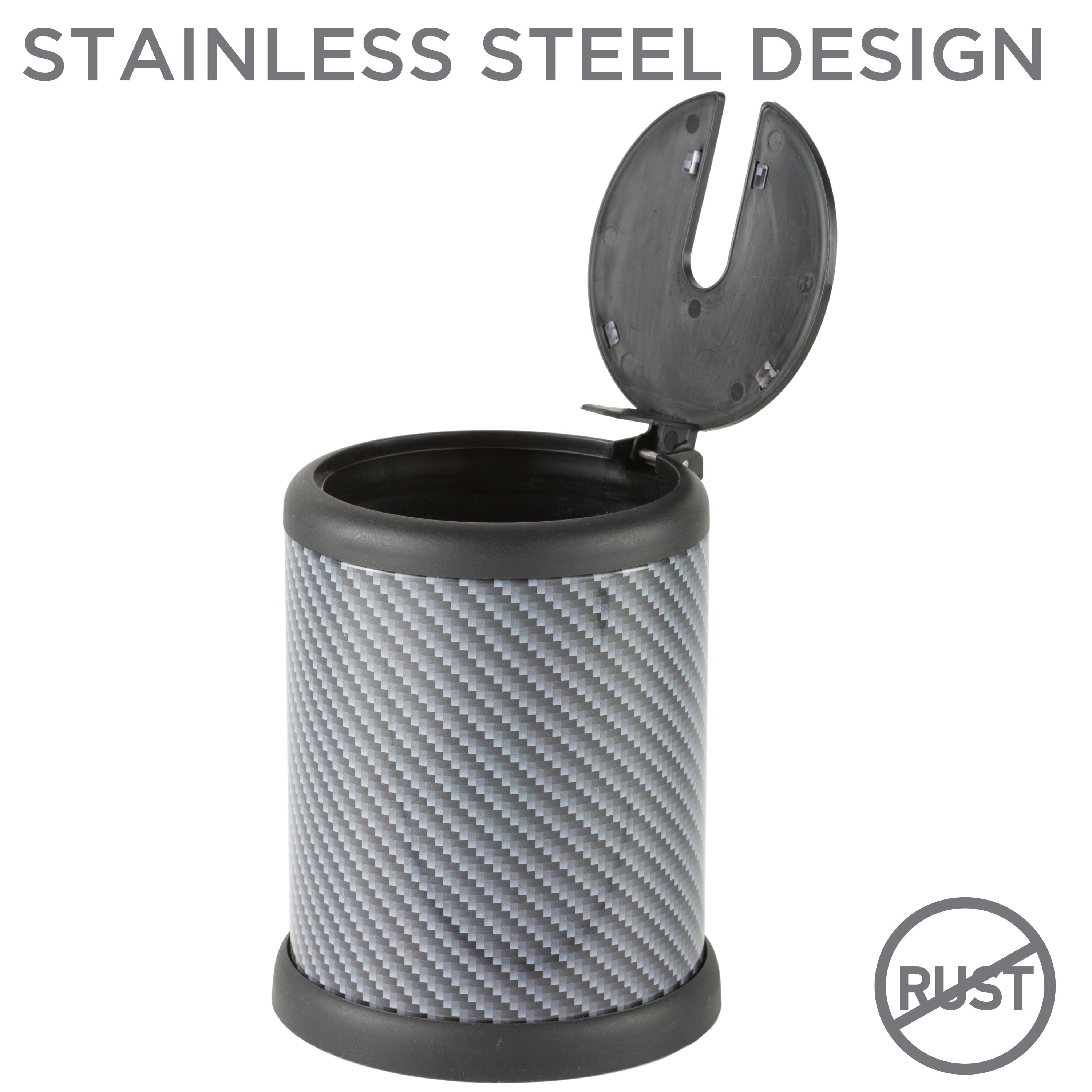 Bath Bliss 2 Pack Self Closing Lid Toilet Brush and Holder in Carbon