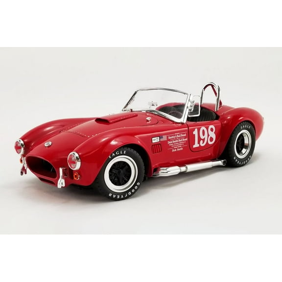 1965 Shelby Cobra 427 S/C Convertible #198 Red ACME Exclusive 1/18 Diecast Model Car by Shelby Collectibles