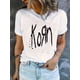 thumbnail image 1 of Letter Print Short Sleeve Crew Neck T-shirt, Casual Sports Short Sleeve Crew Neck Summer Top, Women's Clothing, 1 of 8