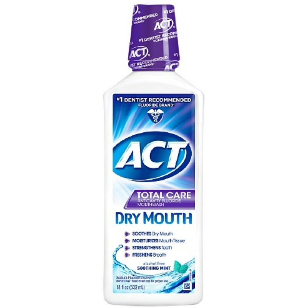 ACT Total Care Dry Mouth Anticavity Mouthwash, Soothing Mint 18 oz