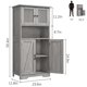 thumbnail image 2 of Gris 67 Inch Alto Freestanding de 3 Niveles Almacenamiento Gabinete con 4 cm de Profundidadoors y Ajustable Shelves para Living Sala cm de Profundidadining Sala Bathroom o Entryway, 2 of 8