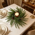 thumbnail image 6 of Dongrere Cypress Red Berry Candle Ring Wreath Artificial Table Centerpiece Ring for Candle Farmhouse Winter Holiday Dining Table Decor, C, 6 of 6