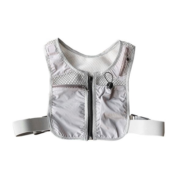 SiaBiced Running Vest Bag Chest Pack Wearable Waistcoat for Hiking Motorcycle Jogging Gray