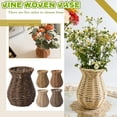thumbnail image 2 of Rattan Vase for Decor Woven Vase Flower Arrangement Country Rustic Style Rattan Flower Basket for Tabletop Centerpiece Home Decor, 5.70 X 4.72 X 4.72 Inches, 2 of 7
