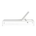 thumbnail image 5 of Outdoor Chaise Lounge Set of 2 with 5 Adjustable Position & Mesh Seat, Aluminum Patio Lounge Chair with Wheels for Outdoor Backyard Poolside, Gray+White, 5 of 9
