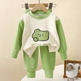 thumbnail image 2 of TOWED22 Toddler Baby Boy Clothes 2PCS Fall Winter Long Sleeve Sweatshirt with Pants Set Toddler Cute Print Outfits Size:6-7 Y,Color:Green, 2 of 6