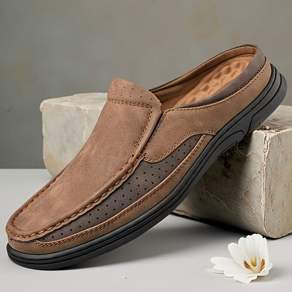 [Comfortable Loafers] Casual & Comfortable Men's Slip-On Loafers | Breathable Design, Black Rubber Sole, Durable Construction, Everyday Loafers, Stylish Loafers