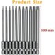 thumbnail image 2 of Juego de 11 puntas de destornillador de cabeza Torx de 100 mm y 1/4 de pulgada con inserto magnético de acero S2, destornillador de cabeza larga Torx T6-T40, 2 of 5