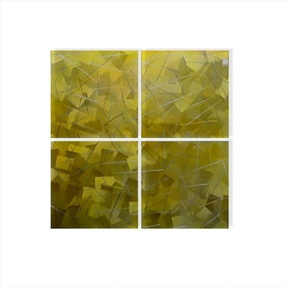 Metal Artscape MA10093 32 X 32 in. Gilded Squares 4-Paneled Handmade Metal Wall Art