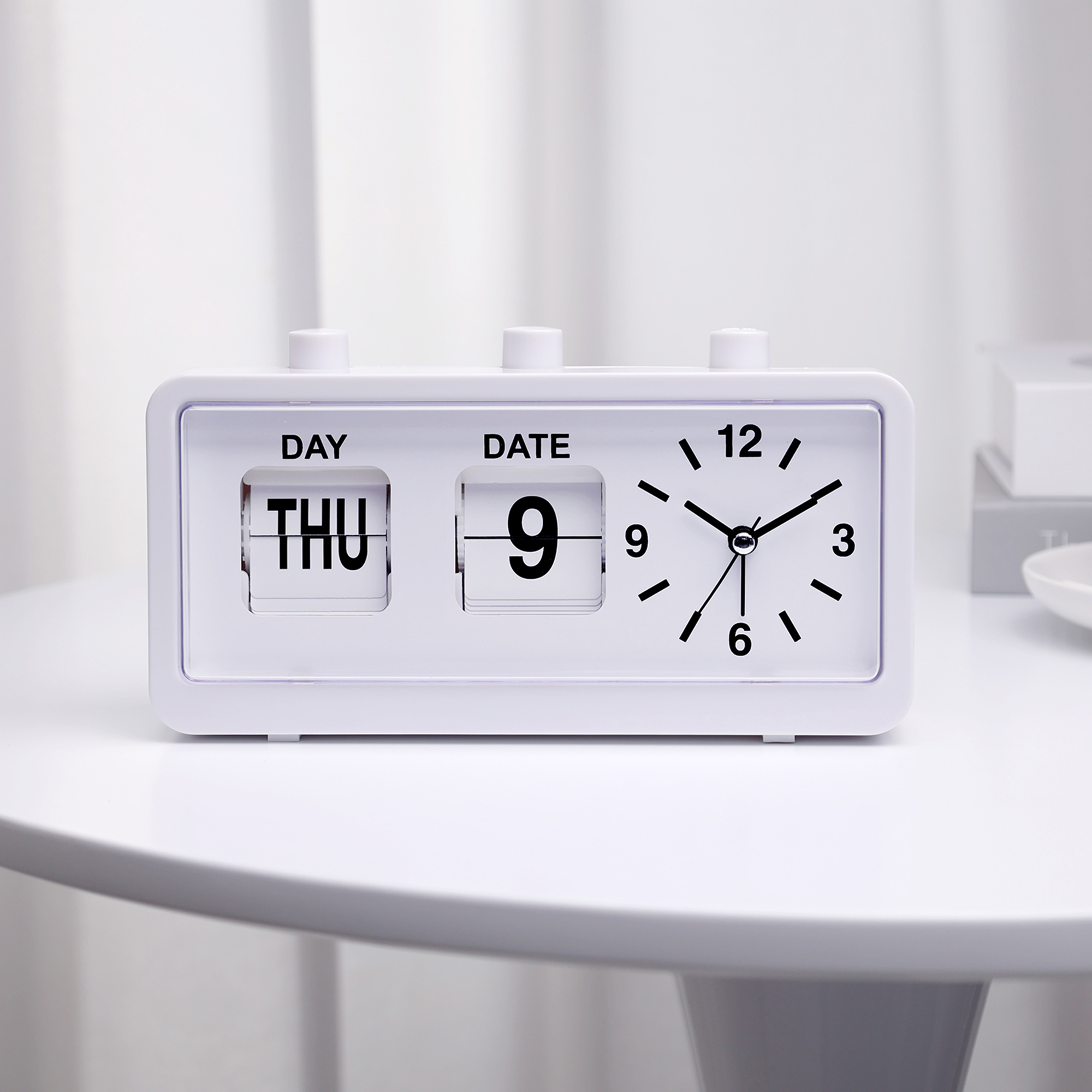 Unique Bargains Silent Non Tick Clock White 7.8"L x 1.9"W x 3.7"H