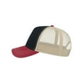 thumbnail image 2 of Atlantis Headwear RAPPER Sustainable Canvas Cap-Navy/ Burgundy/ Khaki, 2 of 3